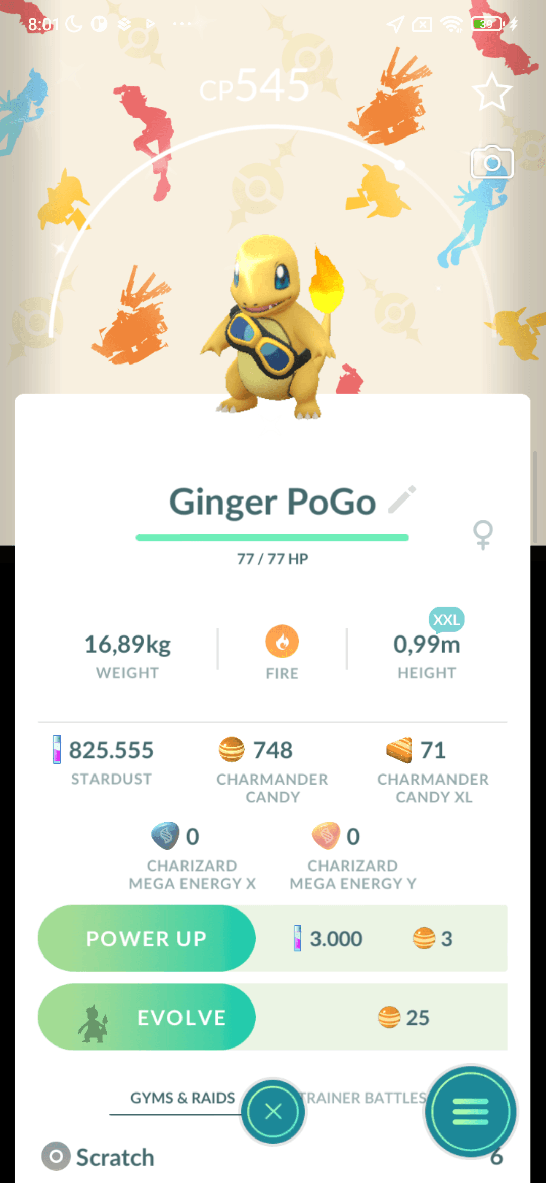 Charmander Shiny kính Friede — nền Horizons · cỡ XXL