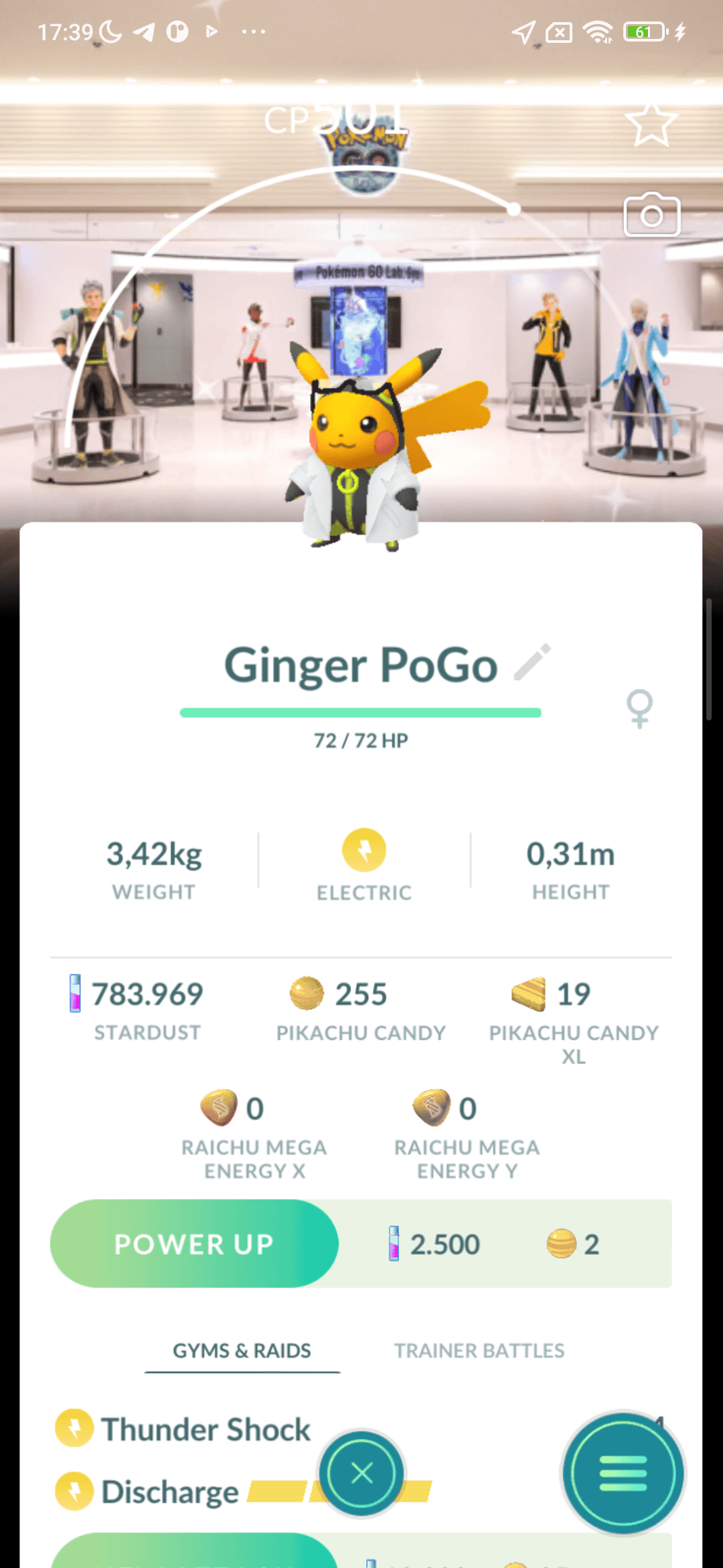 Pikachu Shiny trợ lý Giáo sư Willow — nền Pokémon GO Lab