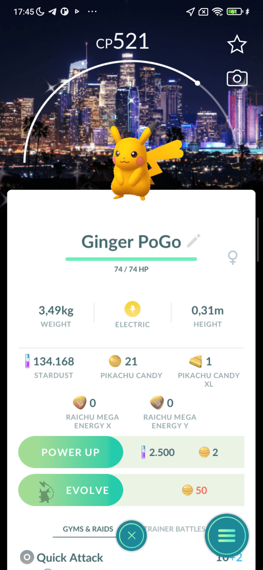 Pikachu Shiny — nền Night Out 2026 LA