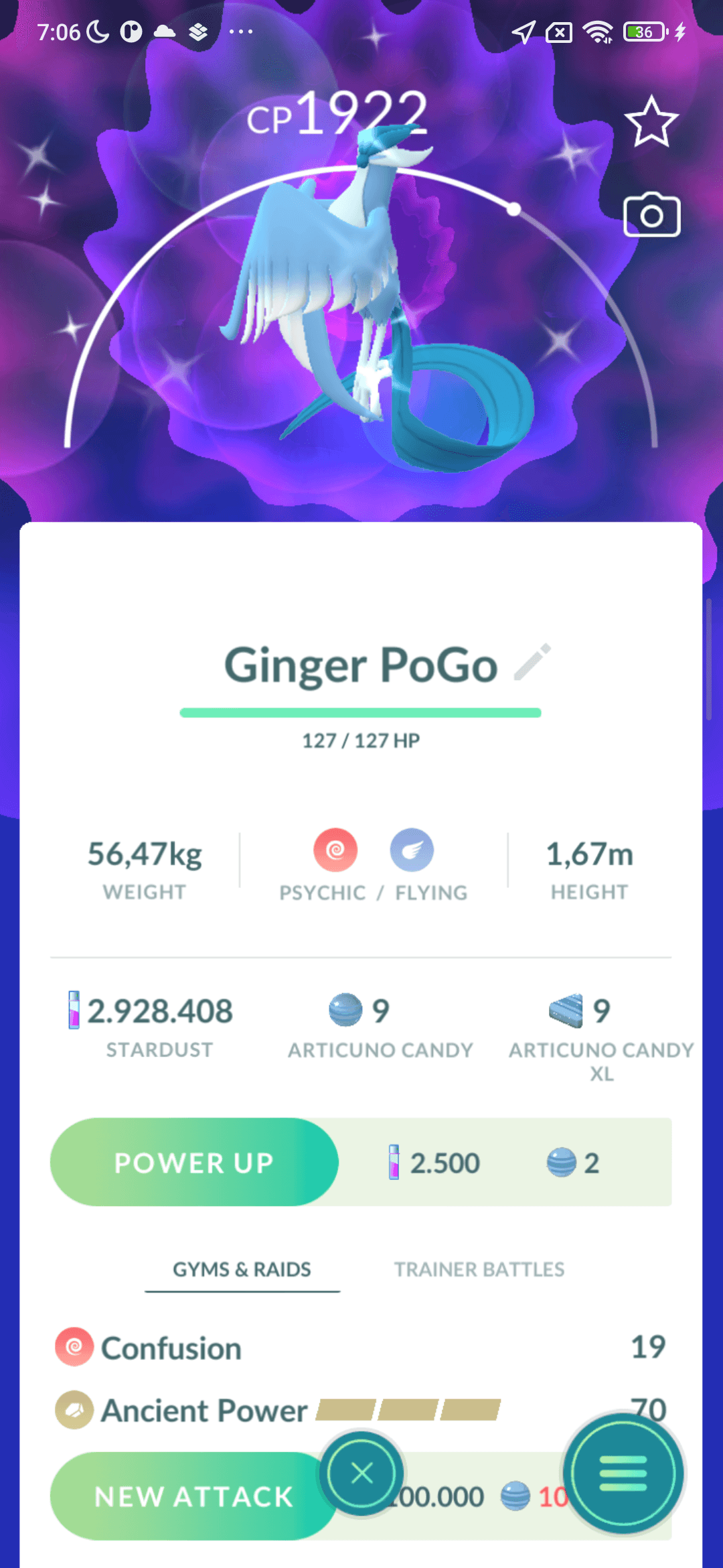 Articuno Shiny dạng Galar