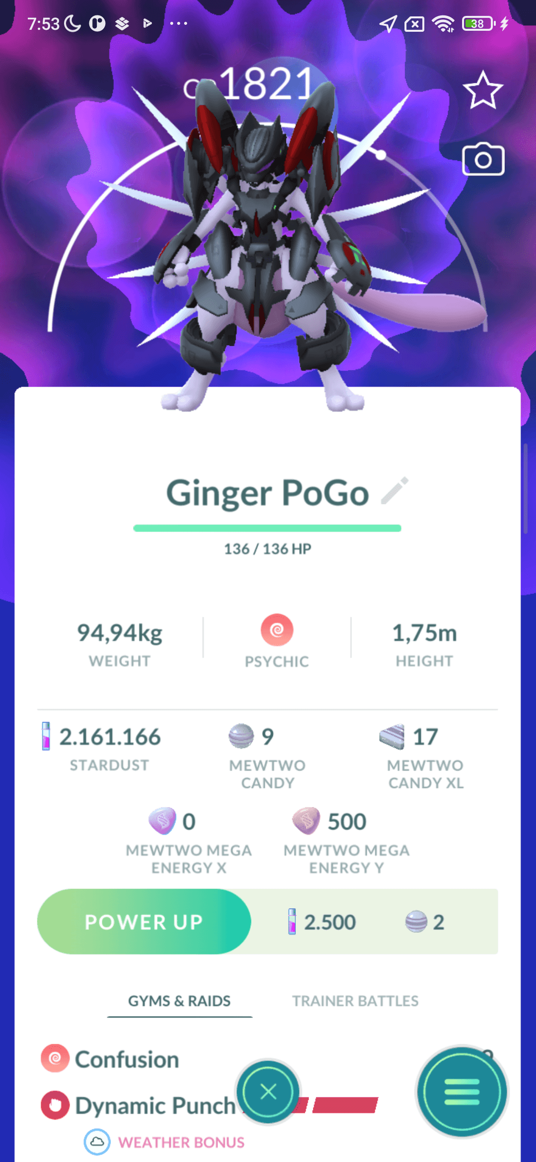 Mewtwo Armored — IV 100%