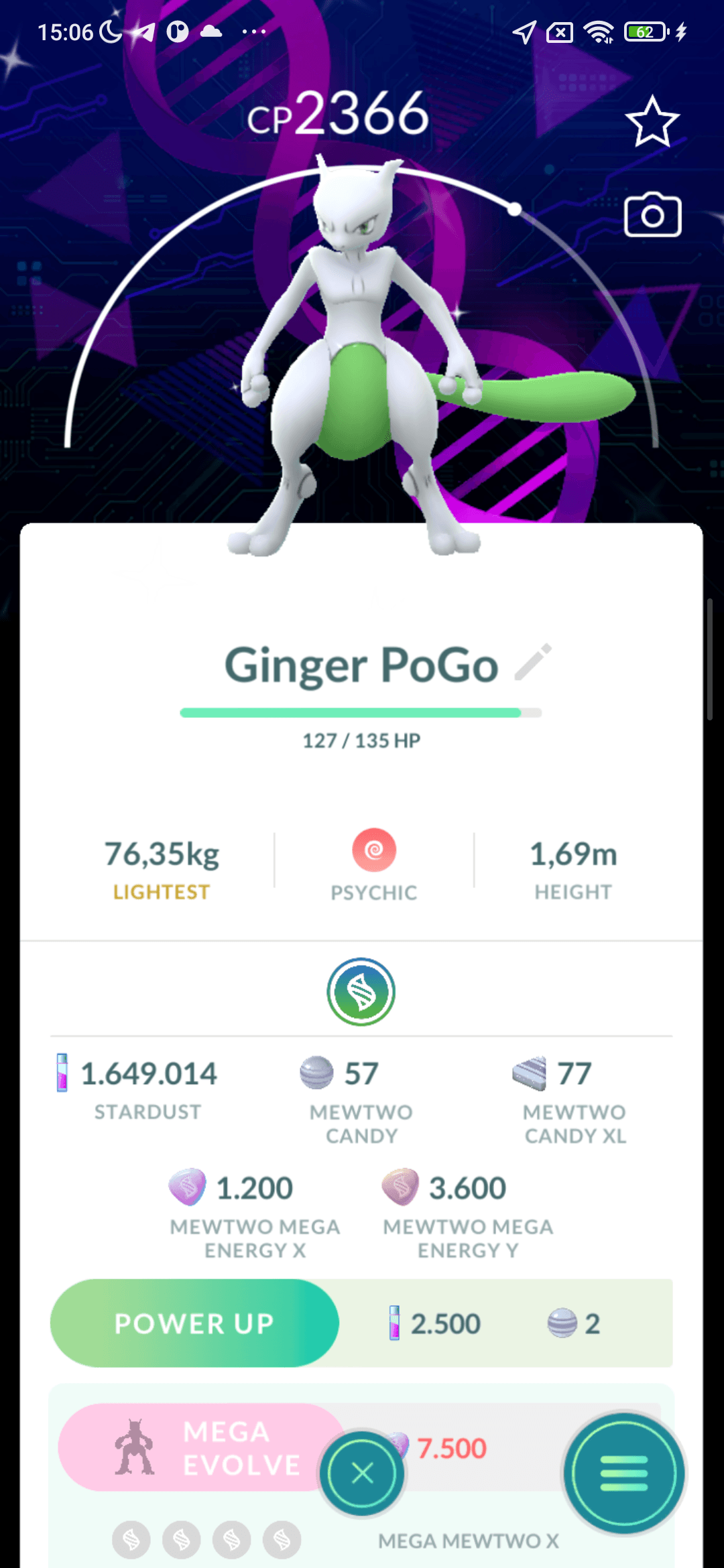 Mewtwo Shiny — nền GO Fest 2026 Mewtwo