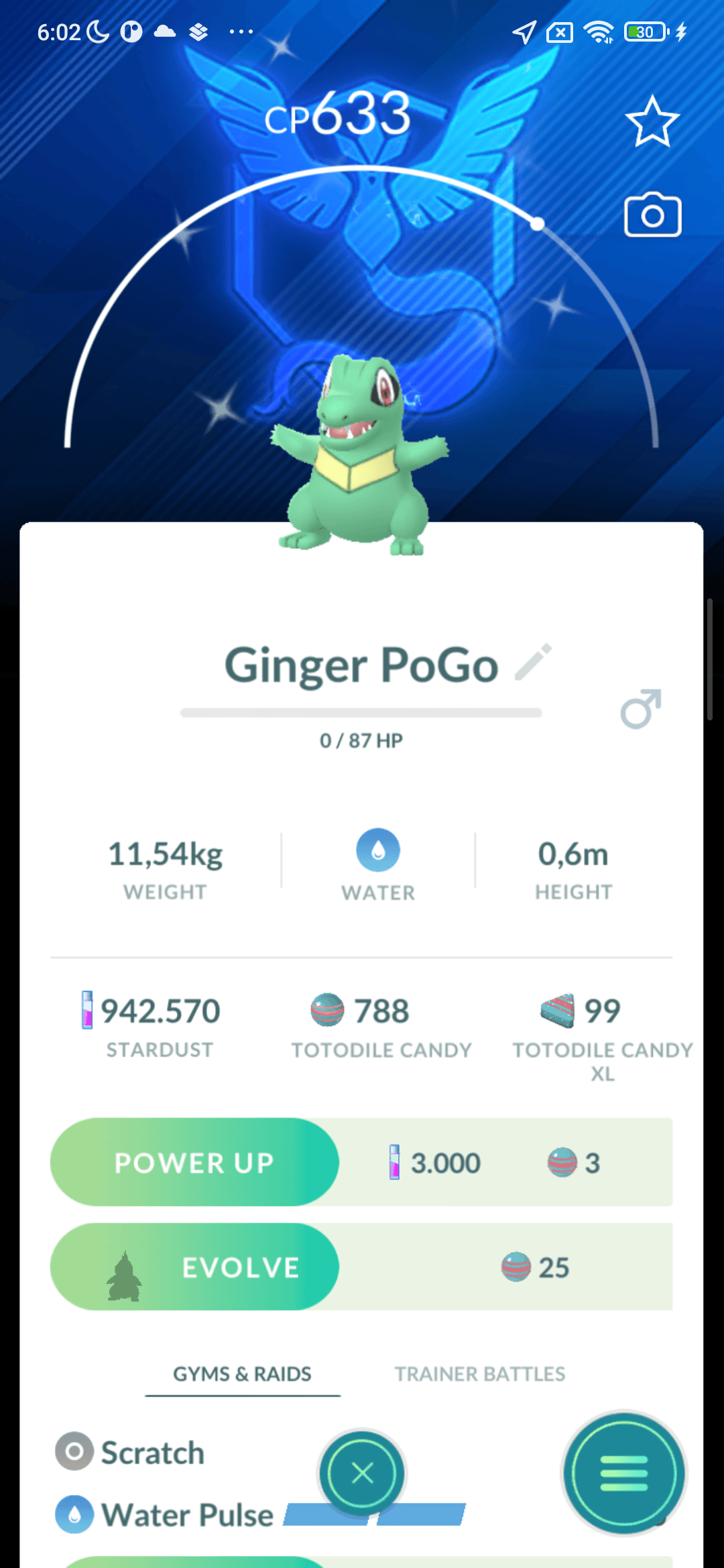 Totodile Shiny — nền Mystic