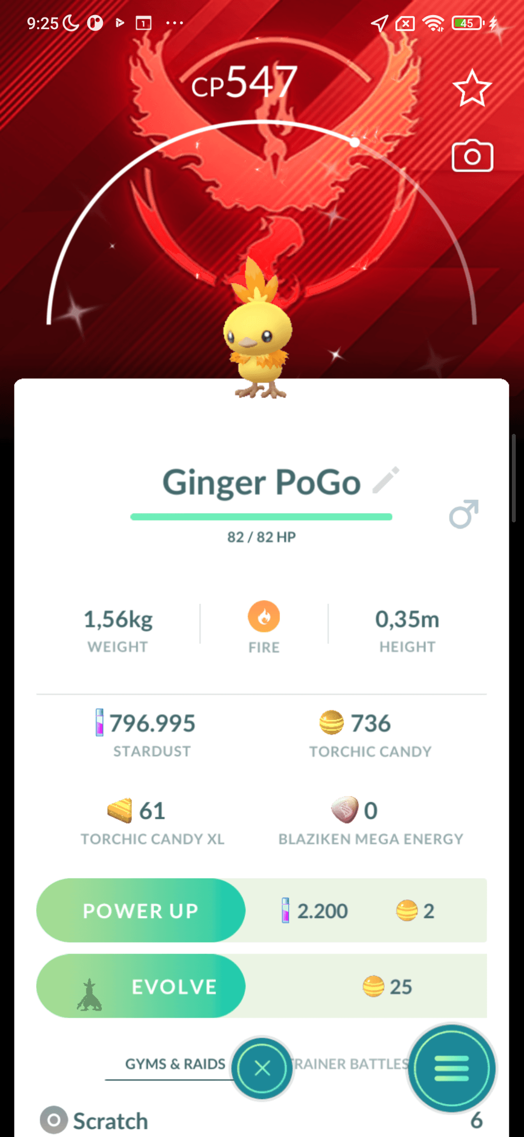 Torchic Shiny — nền Valor