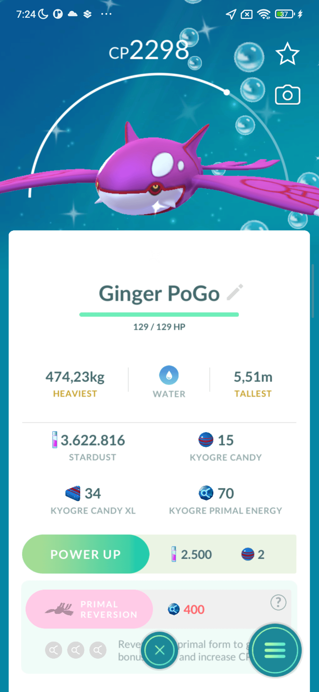 Kyogre Shiny