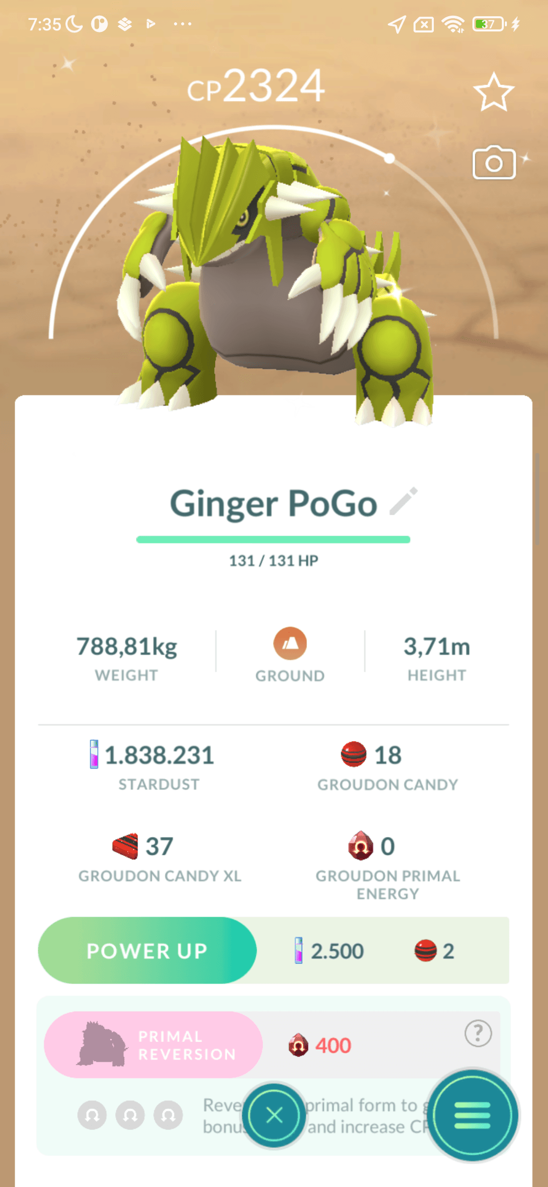 Groudon Shiny