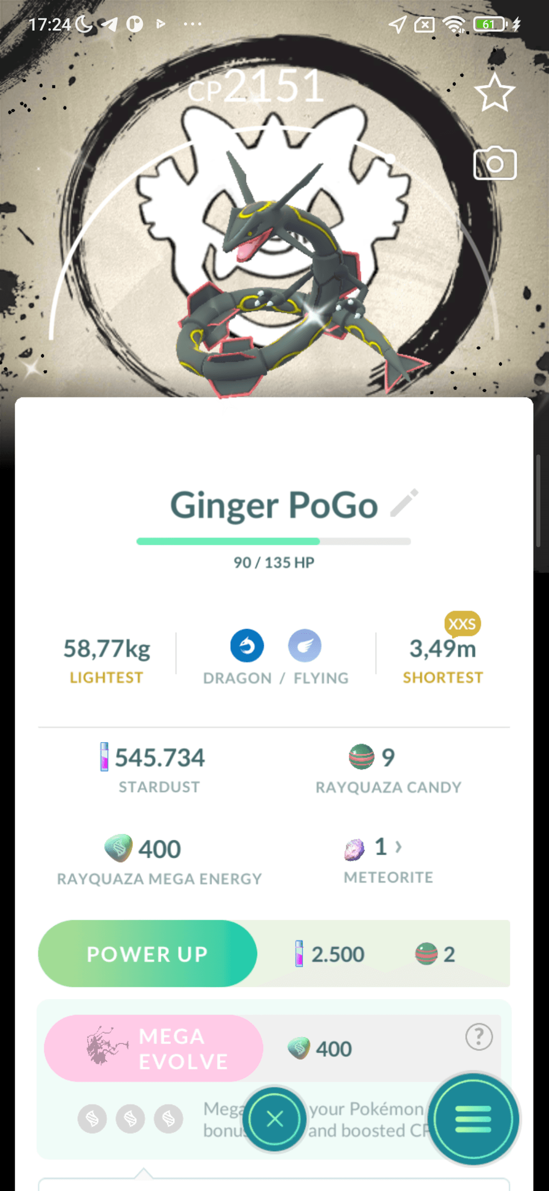 Rayquaza Shiny — nền GO Fest 2026 Global · cỡ XXS