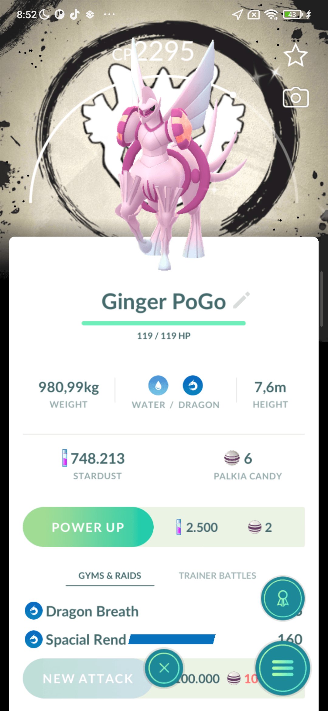 Palkia Shiny dạng Origin — nền GO Fest 2026 Global