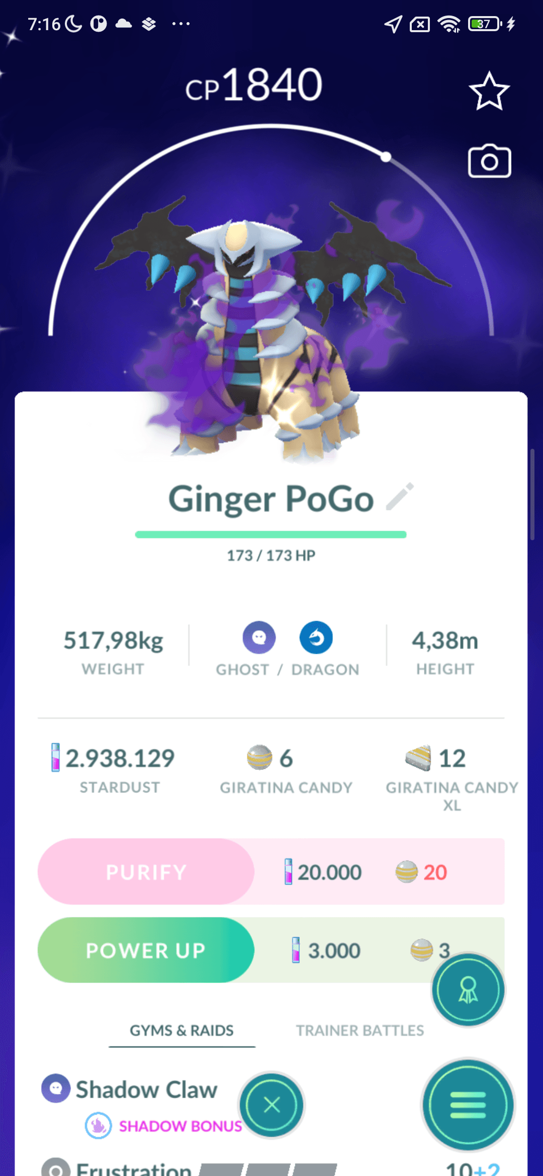 Giratina Shiny — Shadow