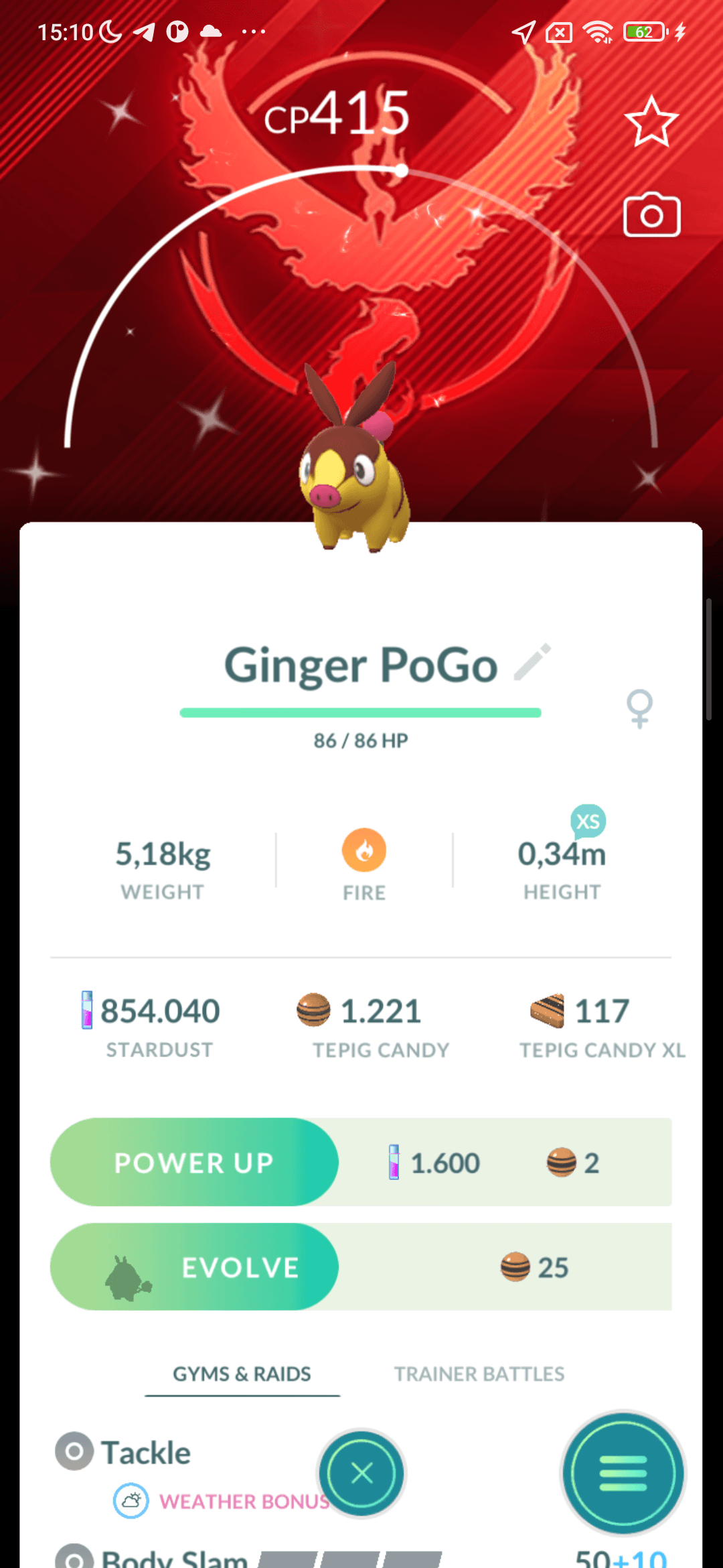 Tepig Shiny — nền Valor