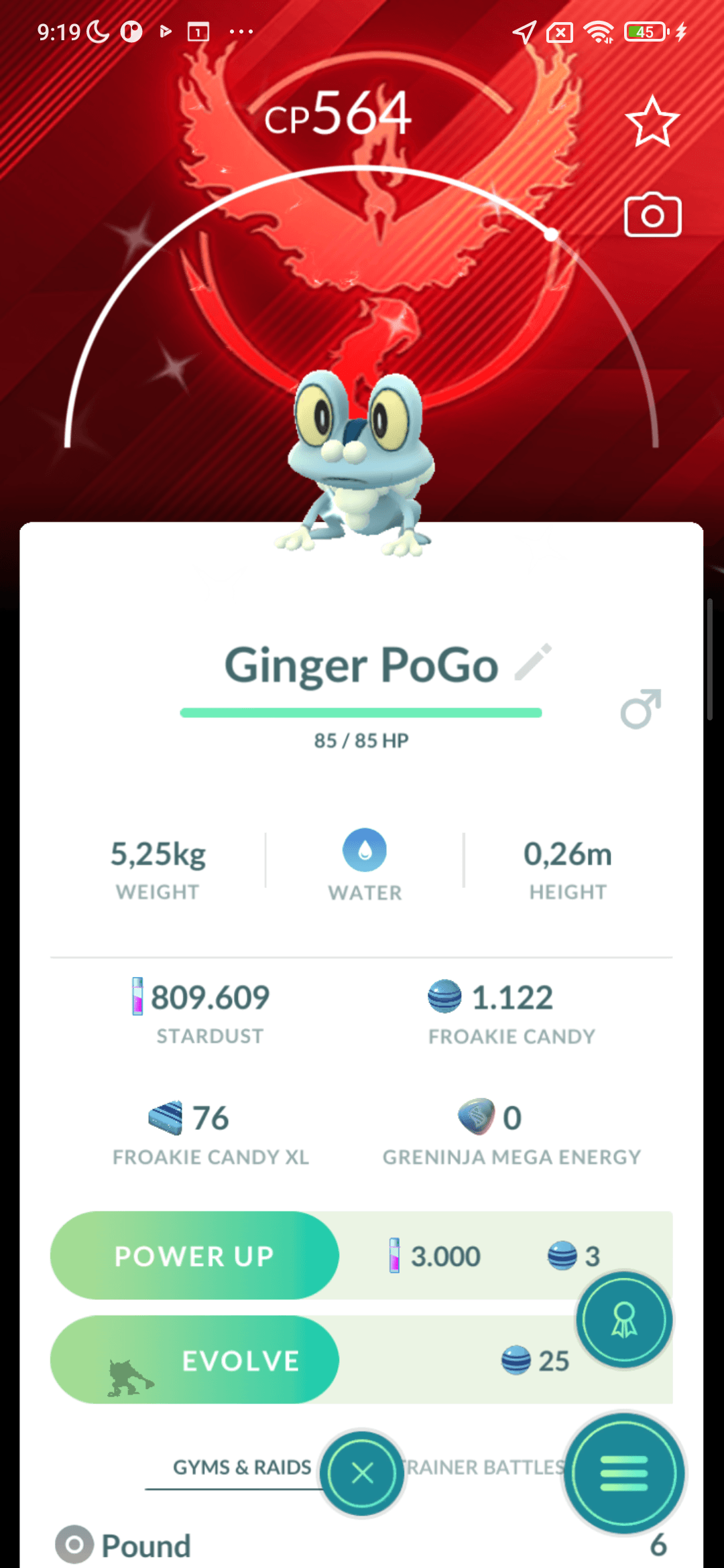 Froakie Shiny — nền Valor