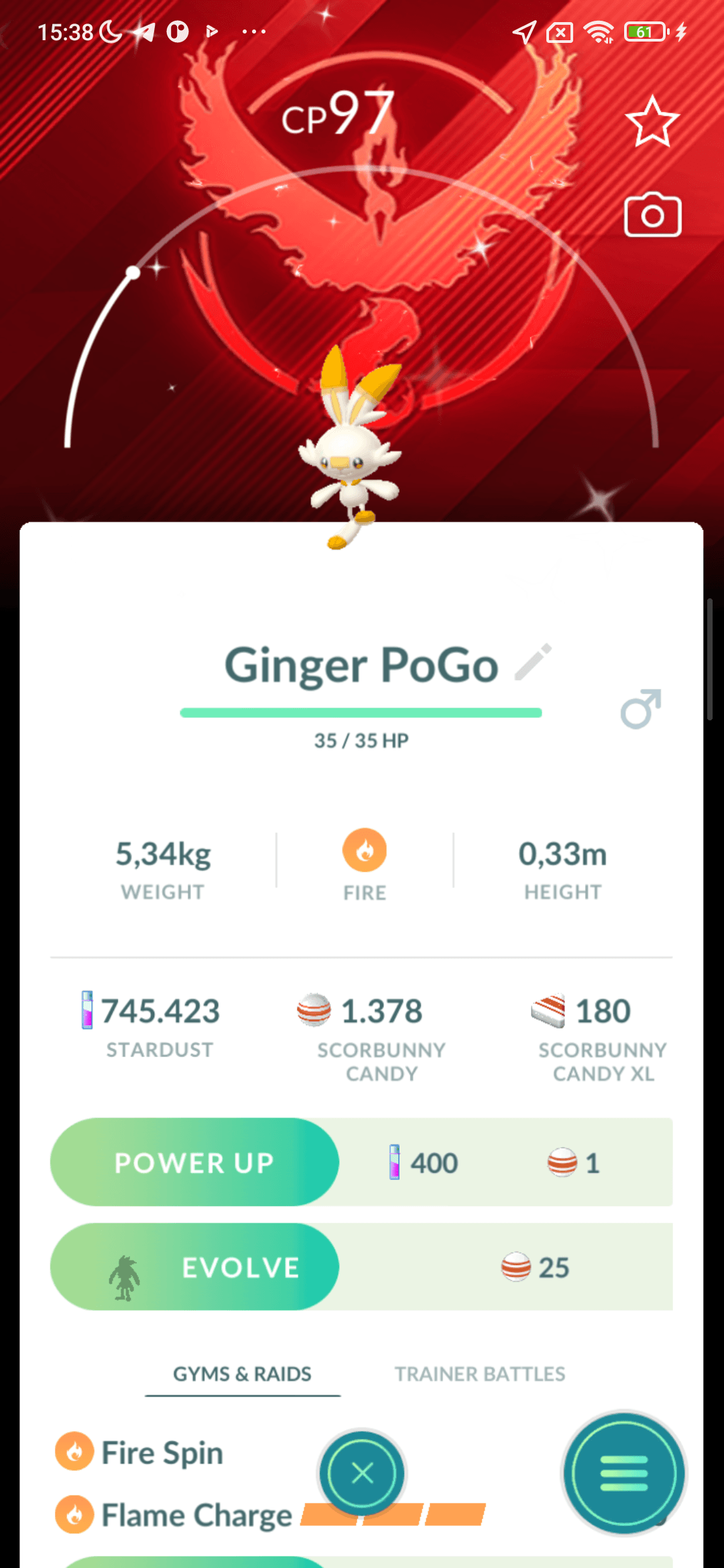 Scorbunny Shiny — nền Valor