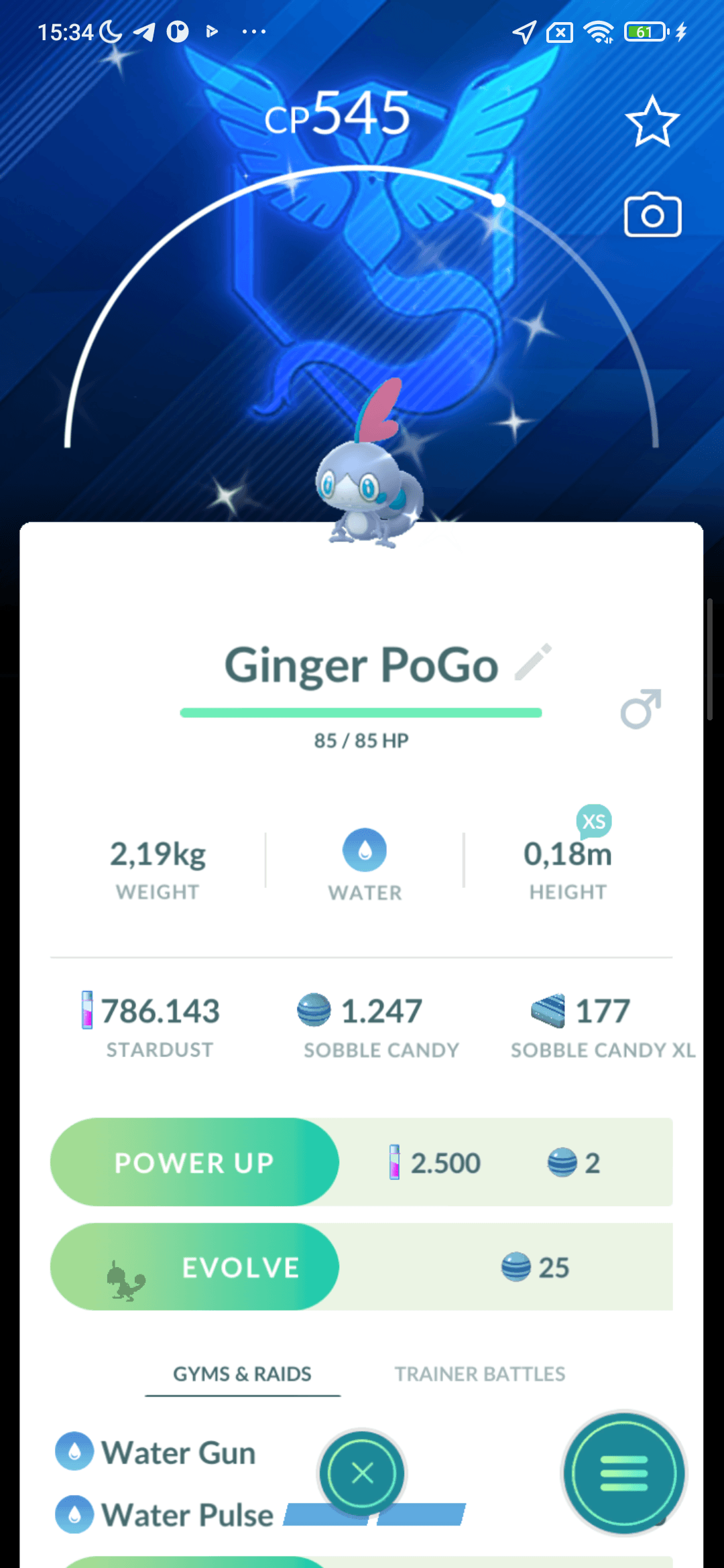 Sobble Shiny — nền Mystic