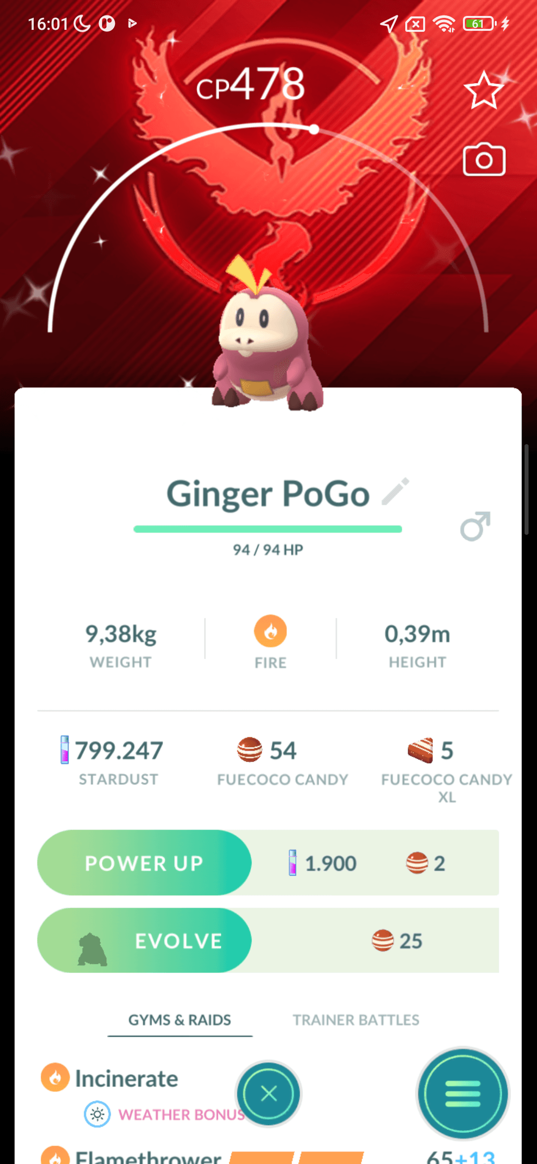 Fuecoco Shiny — nền Valor