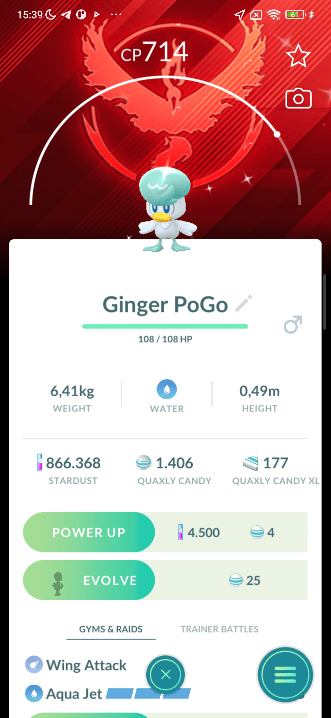 Quaxly Shiny — nền Valor